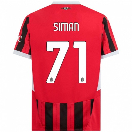 Kandiny Damen Alexandru Șiman #71 Rot Schwarz Heimtrikot Trikot 2024/25 T-Shirt