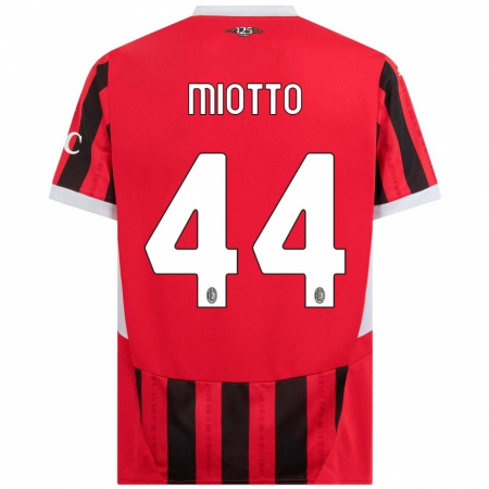 Kandiny Damen Giorgia Miotto #44 Rot Schwarz Heimtrikot Trikot 2024/25 T-Shirt