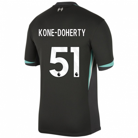 Kandiny Damen Trent Kone-Doherty #51 Schwarz Anthrazitweiß Auswärtstrikot Trikot 2024/25 T-Shirt