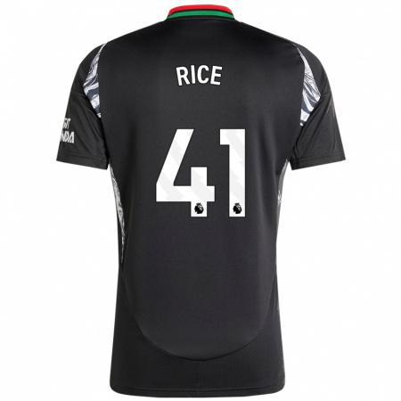 Kandiny Damen Declan Rice #41 Schwarz Auswärtstrikot Trikot 2024/25 T-Shirt