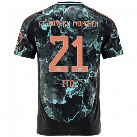 Kandiny Damen Hiroki Ito #21 Schwarz Auswärtstrikot Trikot 2024/25 T-Shirt