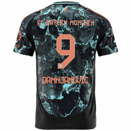 Kandiny Damen Jovana Damnjanović #9 Schwarz Auswärtstrikot Trikot 2024/25 T-Shirt