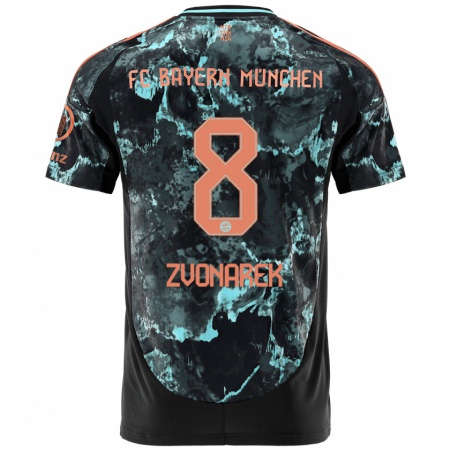 Kandiny Damen Lovro Zvonarek #8 Schwarz Auswärtstrikot Trikot 2024/25 T-Shirt