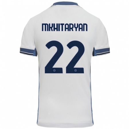 Kandiny Damen Henrikh Mkhitaryan #22 Weißgrau Auswärtstrikot Trikot 2024/25 T-Shirt