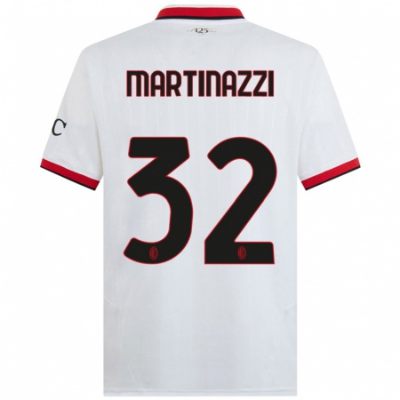 Kandiny Damen Luca Martinazzi #32 Weiß Schwarz Rot Auswärtstrikot Trikot 2024/25 T-Shirt