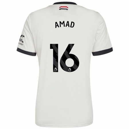 Kandiny Damen Amad Diallo #16 Cremeweiß Ausweichtrikot Trikot 2024/25 T-Shirt