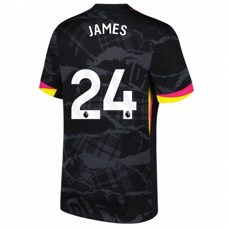 Kandiny Damen Reece James #24 Schwarz Rosa Ausweichtrikot Trikot 2024/25 T-Shirt