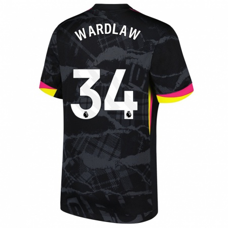 Kandiny Damen Charlotte Wardlaw #34 Schwarz Rosa Ausweichtrikot Trikot 2024/25 T-Shirt