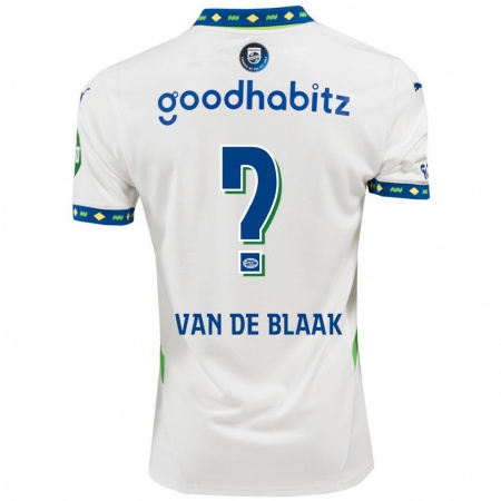 Kandiny Damen Emmanuel Van De Blaak #0 Weiß Dunkelblau Ausweichtrikot Trikot 2024/25 T-Shirt