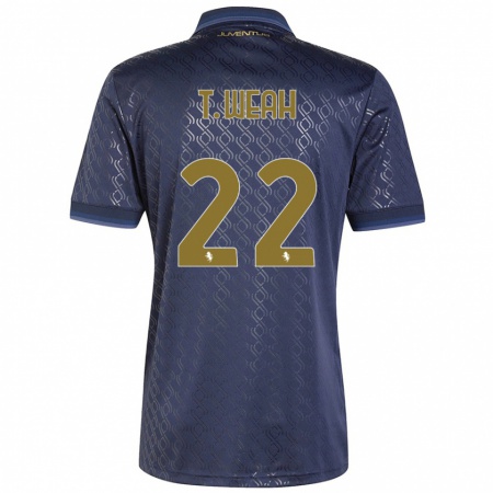 Kandiny Damen Timothy Weah #22 Marineblau Ausweichtrikot Trikot 2024/25 T-Shirt