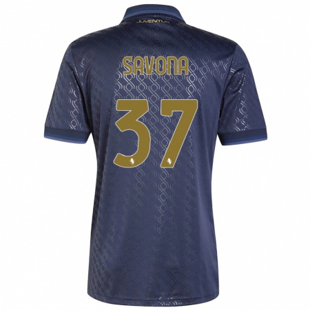 Kandiny Damen Nicolò Savona #37 Marineblau Ausweichtrikot Trikot 2024/25 T-Shirt