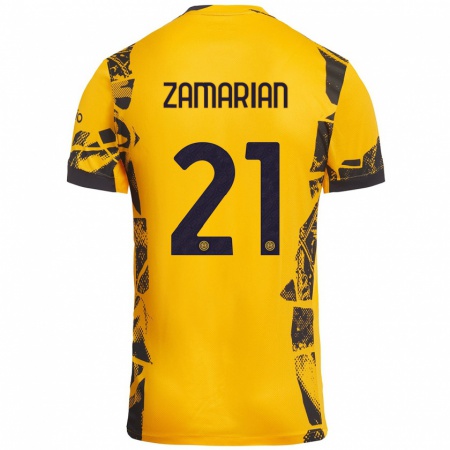 Kandiny Damen Matteo Zamarian #21 Gold Schwarz Ausweichtrikot Trikot 2024/25 T-Shirt