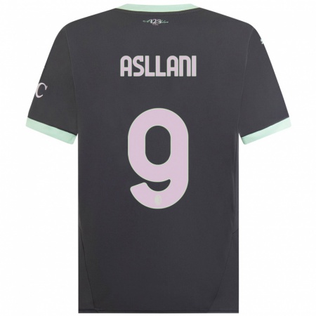 Kandiny Damen Kosovare Asllani #9 Grau Ausweichtrikot Trikot 2024/25 T-Shirt