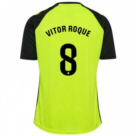 Kandiny Kinder Vitor Roque #8 Schwarz Rot Auswärtstrikot Trikot 2024/25 T-Shirt