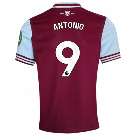 Kandiny Kinder Michail Antonio #9 Dunkelrot Heimtrikot Trikot 2024/25 T-Shirt