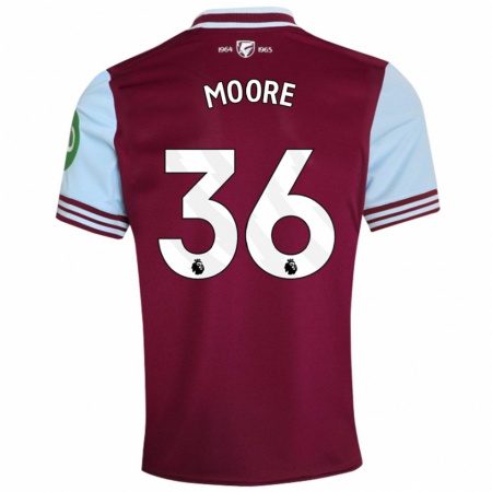 Kandiny Kinder Sean Moore #36 Dunkelrot Heimtrikot Trikot 2024/25 T-Shirt