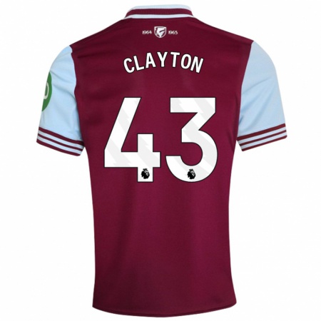 Kandiny Kinder Regan Clayton #43 Dunkelrot Heimtrikot Trikot 2024/25 T-Shirt