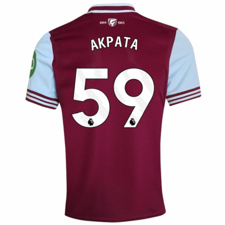 Kandiny Kinder Tyron Akpata #59 Dunkelrot Heimtrikot Trikot 2024/25 T-Shirt