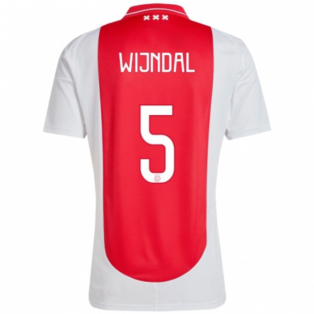 Kandiny Kinder Owen Wijndal #5 Rot Weiß Heimtrikot Trikot 2024/25 T-Shirt