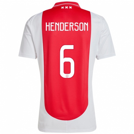 Kandiny Kinder Jordan Henderson #6 Rot Weiß Heimtrikot Trikot 2024/25 T-Shirt