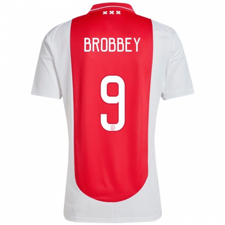 Kandiny Kinder Brian Brobbey #9 Rot Weiß Heimtrikot Trikot 2024/25 T-Shirt