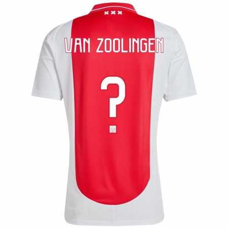 Kandiny Kinder Glenn Van Zoolingen #0 Rot Weiß Heimtrikot Trikot 2024/25 T-Shirt