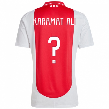 Kandiny Kinder Yaïr Karamat Ali #0 Rot Weiß Heimtrikot Trikot 2024/25 T-Shirt