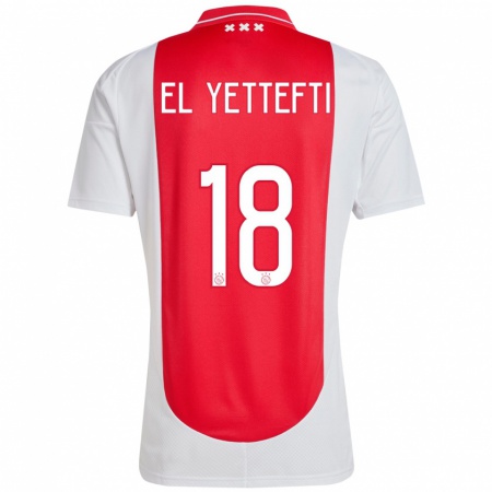 Kandiny Kinder Adil Amghar El Yettefti #18 Rot Weiß Heimtrikot Trikot 2024/25 T-Shirt