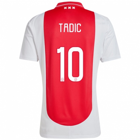 Kandiny Kinder Dusan Tadic #10 Rot Weiß Heimtrikot Trikot 2024/25 T-Shirt