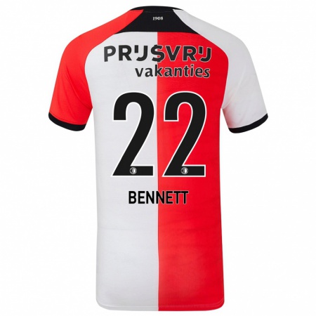 Kandiny Kinder Walter Bennett #22 Rot Weiß Heimtrikot Trikot 2024/25 T-Shirt