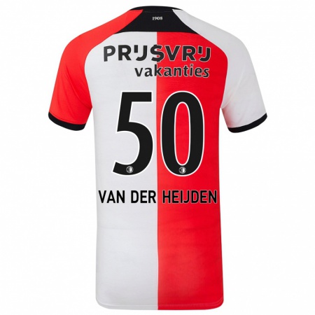 Kandiny Kinder Délano Van Der Heijden #50 Rot Weiß Heimtrikot Trikot 2024/25 T-Shirt