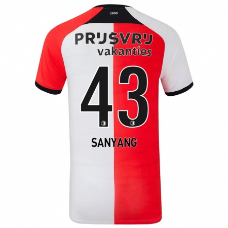 Kandiny Kinder Amadou-David Sanyang #43 Rot Weiß Heimtrikot Trikot 2024/25 T-Shirt