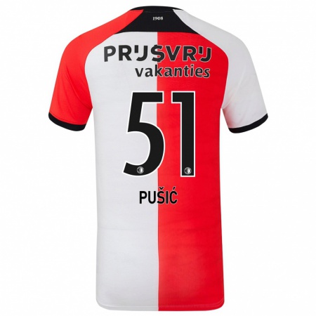 Kandiny Kinder Noah Pušić #51 Rot Weiß Heimtrikot Trikot 2024/25 T-Shirt