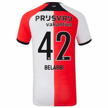 Kandiny Kinder Abdel Belarbi #42 Rot Weiß Heimtrikot Trikot 2024/25 T-Shirt