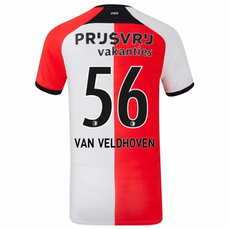 Kandiny Kinder Kars Van Veldhoven #56 Rot Weiß Heimtrikot Trikot 2024/25 T-Shirt