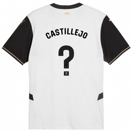 Kandiny Kinder Samu Castillejo #0 Weiß Schwarz Heimtrikot Trikot 2024/25 T-Shirt