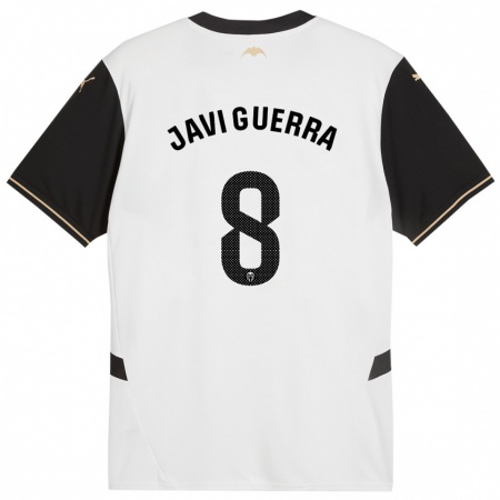 Kandiny Kinder Javi Guerra #8 Weiß Schwarz Heimtrikot Trikot 2024/25 T-Shirt