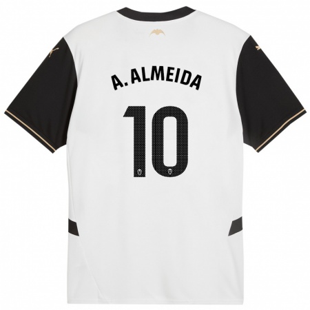 Kandiny Kinder André Almeida #10 Weiß Schwarz Heimtrikot Trikot 2024/25 T-Shirt