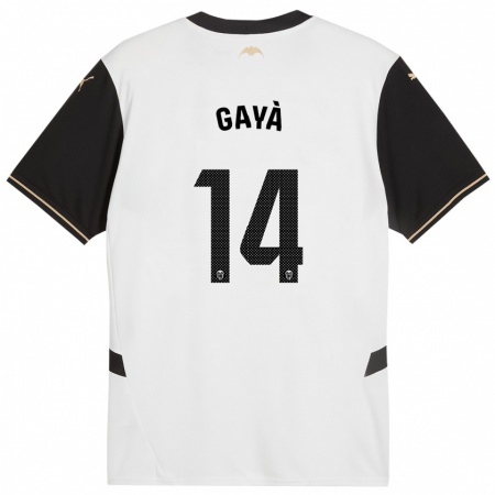 Kandiny Kinder José Gayà #14 Weiß Schwarz Heimtrikot Trikot 2024/25 T-Shirt