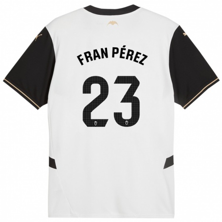 Kandiny Kinder Fran Pérez #23 Weiß Schwarz Heimtrikot Trikot 2024/25 T-Shirt