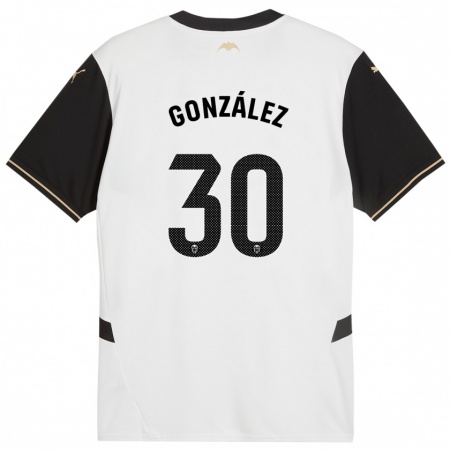 Kandiny Kinder Hugo González #30 Weiß Schwarz Heimtrikot Trikot 2024/25 T-Shirt