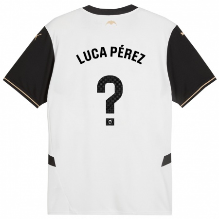 Kandiny Kinder Simón Luca Pérez #0 Weiß Schwarz Heimtrikot Trikot 2024/25 T-Shirt