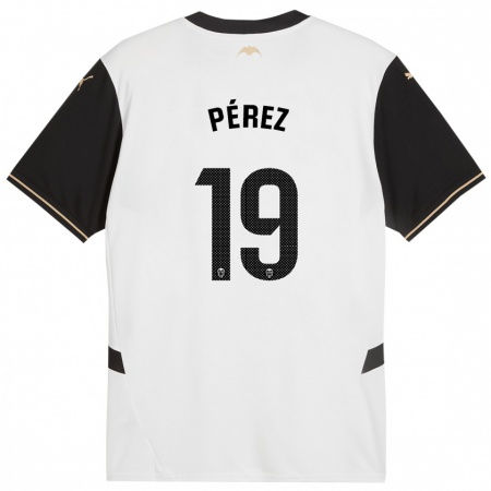 Kandiny Kinder Joselu Pérez #19 Weiß Schwarz Heimtrikot Trikot 2024/25 T-Shirt