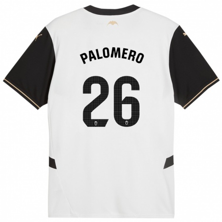 Kandiny Kinder Marc Palomero #26 Weiß Schwarz Heimtrikot Trikot 2024/25 T-Shirt