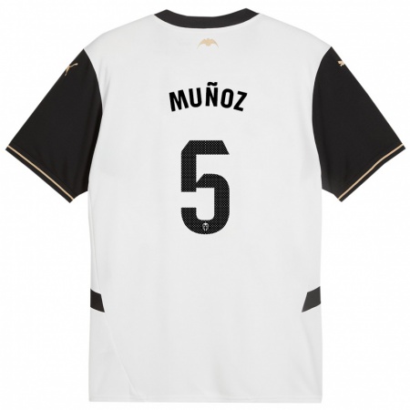 Kandiny Kinder Iván Muñoz #5 Weiß Schwarz Heimtrikot Trikot 2024/25 T-Shirt