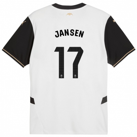 Kandiny Kinder Ellen Jansen #17 Weiß Schwarz Heimtrikot Trikot 2024/25 T-Shirt