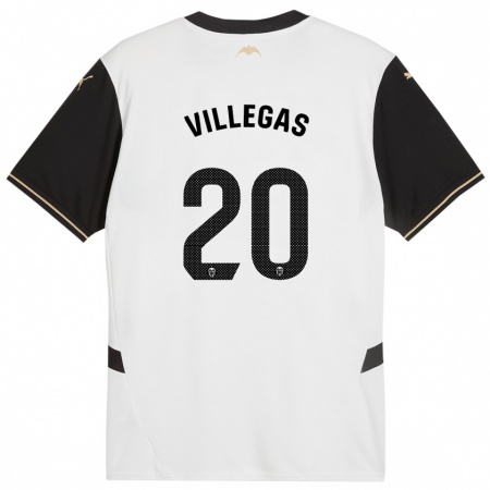 Kandiny Kinder Noelia Villegas #20 Weiß Schwarz Heimtrikot Trikot 2024/25 T-Shirt