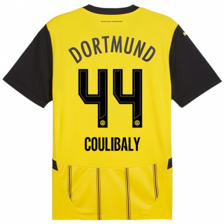 Kandiny Kinder Soumaïla Coulibaly #44 Gelb Schwarz Heimtrikot Trikot 2024/25 T-Shirt