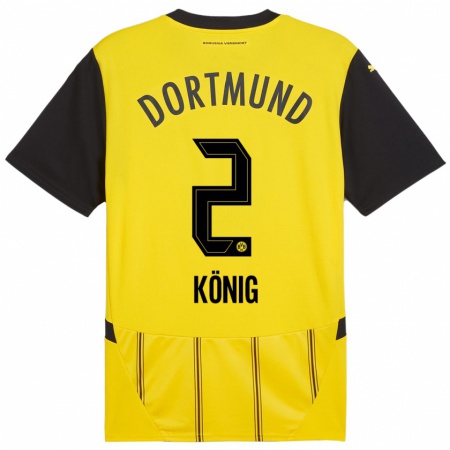 Kandiny Kinder Niklas König #2 Gelb Schwarz Heimtrikot Trikot 2024/25 T-Shirt