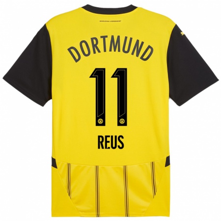 Kandiny Kinder Marco Reus #11 Gelb Schwarz Heimtrikot Trikot 2024/25 T-Shirt